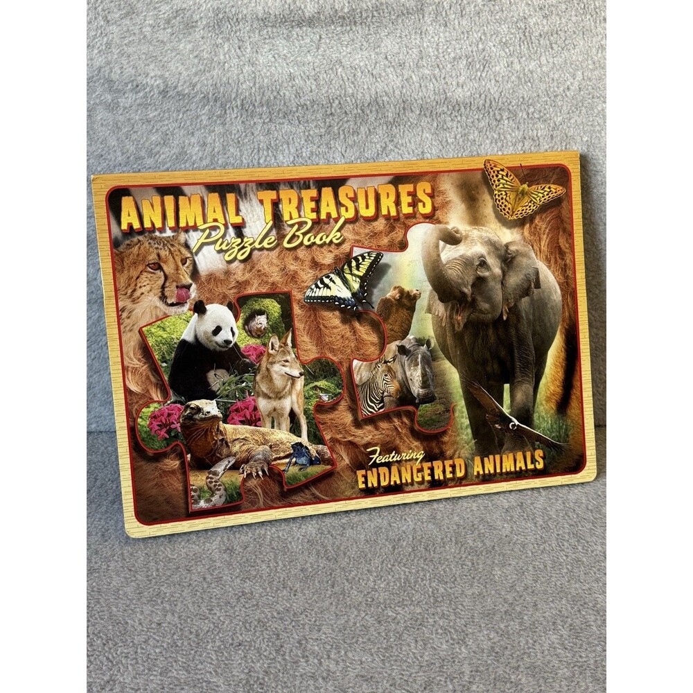 Animal Treasures Puzzle Book Endangered Animals Homeschool Science Innovage